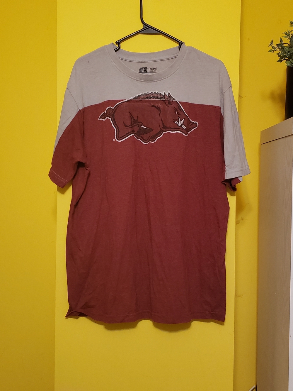 Men's Two-Tone Arkansas Razorbacks Short-Sleeve Graphic Tee XL Russell Athletic